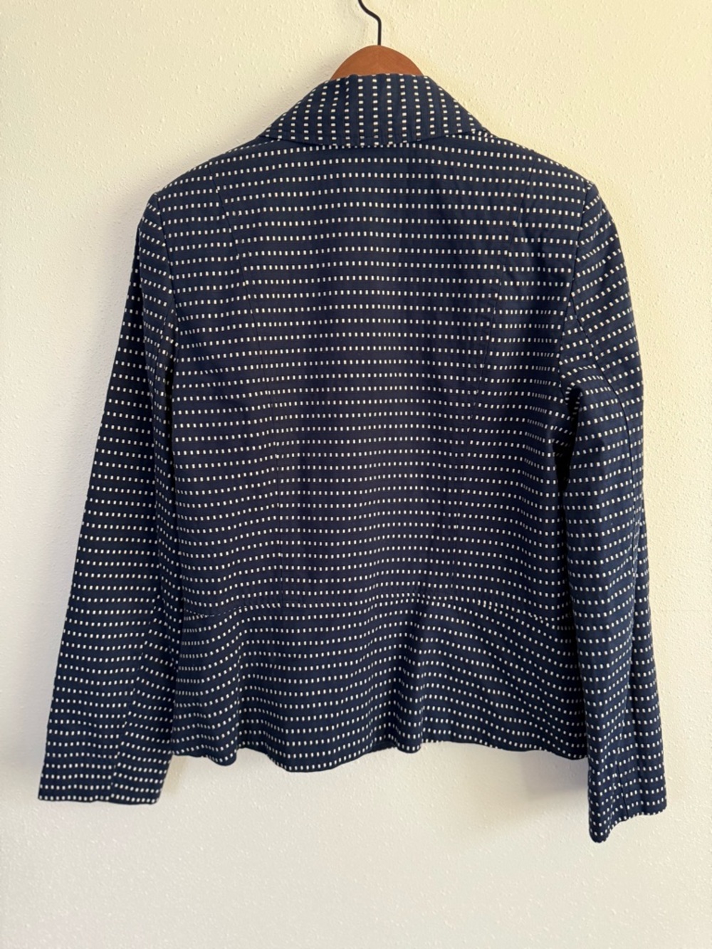 Rafaella Navy Patterned Blazer Women Size 8 Tailored Jacket Work Office - Picture 8 of 9